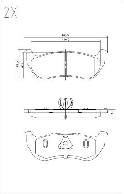 Klaxcar France 24616z - Brake Pad Set, disc brake autospares.lv