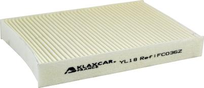 Klaxcar France FC036z - Filter, interior air autospares.lv