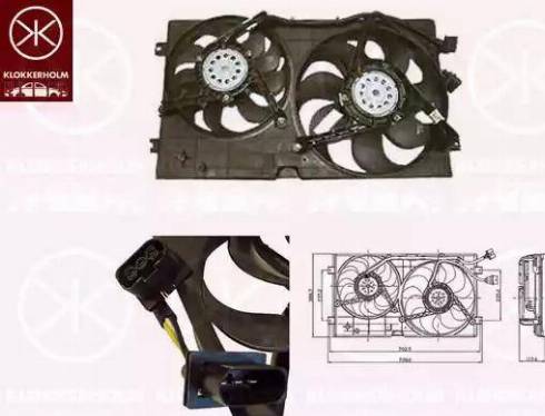 Klokkerholm 95142601 - Fan, radiator autospares.lv