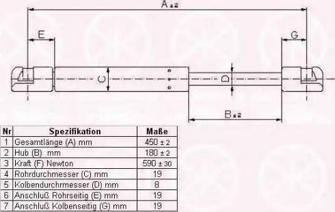 Klokkerholm 55077110 - Gas Spring, boot, cargo area autospares.lv