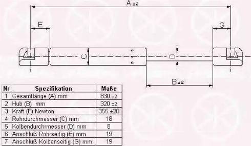 Klokkerholm 50307100 - Gas Spring, boot, cargo area autospares.lv