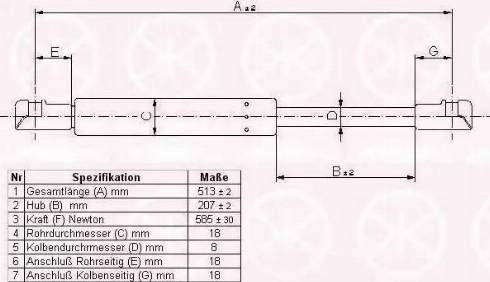 Klokkerholm 60557105 - Gas Spring, boot, cargo area autospares.lv