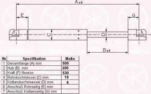 Klokkerholm 00197120 - Gas Spring, boot, cargo area autospares.lv