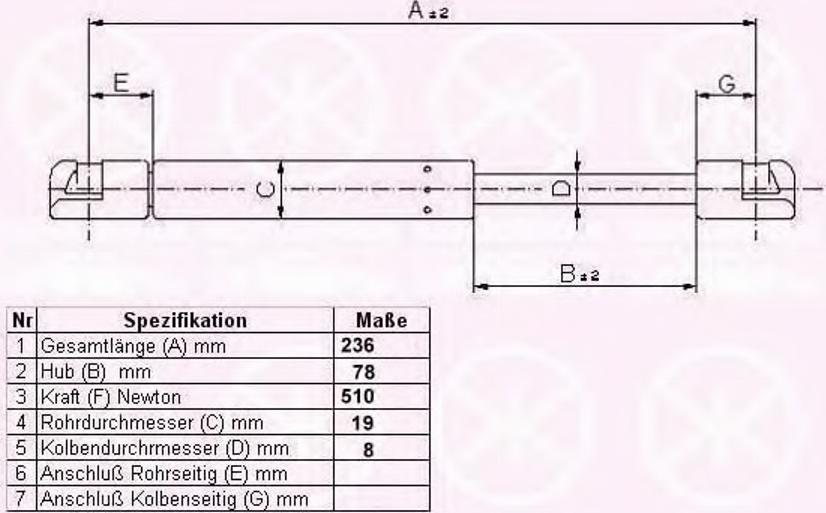 Klokkerholm 16707100 - Gas Spring, boot, cargo area autospares.lv