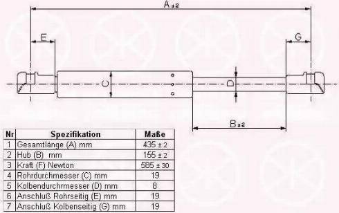 Klokkerholm 81167120 - Gas Spring, boot, cargo area autospares.lv