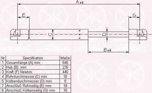 Klokkerholm 25307101 - Gas Spring, boot, cargo area autospares.lv