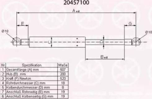 Klokkerholm 20457100 - Gas Spring, boot, cargo area autospares.lv