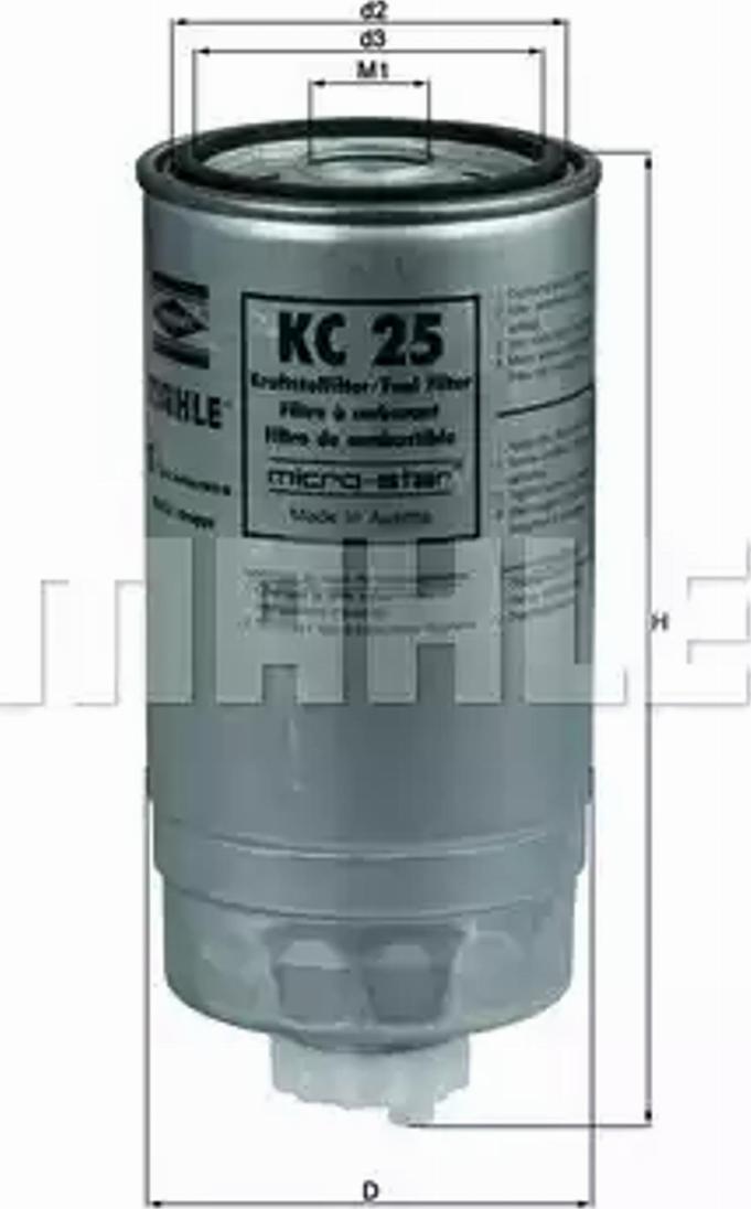 KNECHT KC 25 - Fuel filter autospares.lv