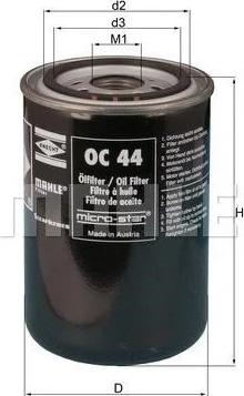 MAHLE OC 44 - Oil Filter autospares.lv