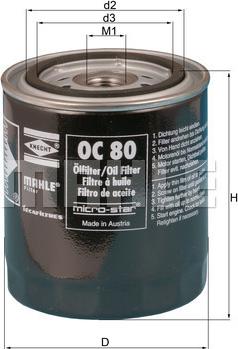 KNECHT OC 80 - Oil Filter autospares.lv