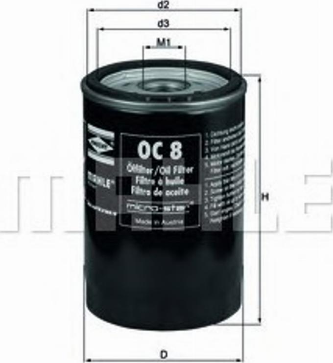 KNECHT OC8 - Oil Filter autospares.lv