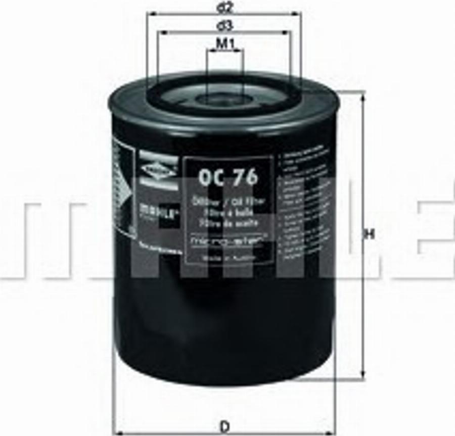 KNECHT OC 76 - Oil Filter autospares.lv