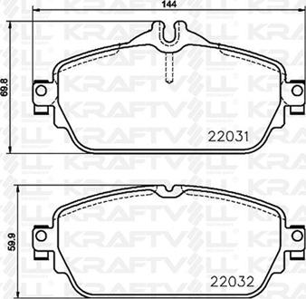 KRAFTVOLL GERMANY 07010068 - Brake Pad Set, disc brake autospares.lv