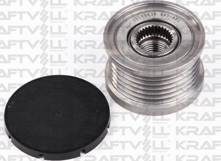 KRAFTVOLL GERMANY 11100038 - Pulley, alternator, freewheel clutch autospares.lv