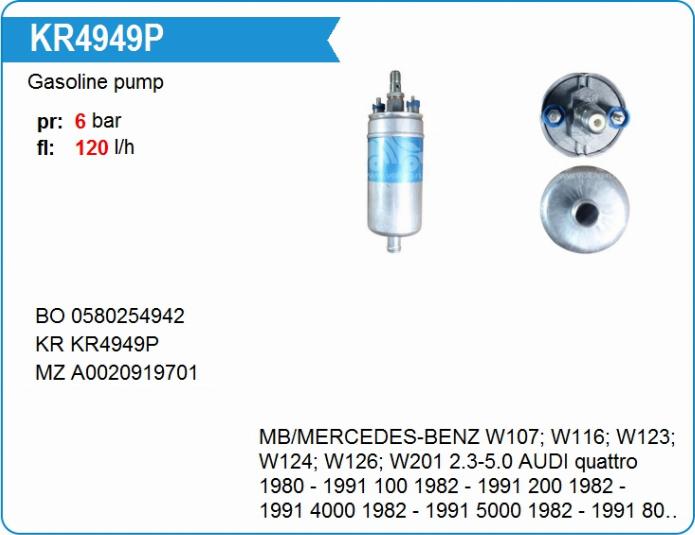 Krauf KR4949P - Fuel Pump autospares.lv