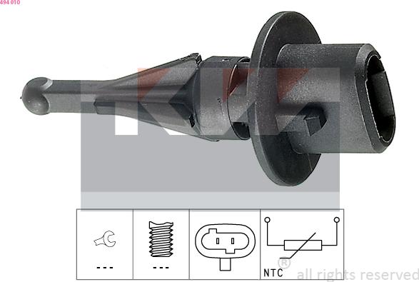 KW 494 010 - Sensor, intake air temperature autospares.lv