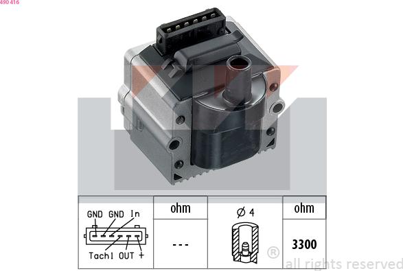 KW 490 416 - Ignition Coil autospares.lv