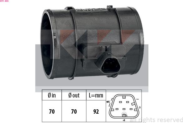 KW 491 465 - Air Mass Sensor autospares.lv