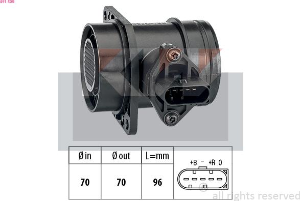 KW 491 509 - Air Mass Sensor autospares.lv