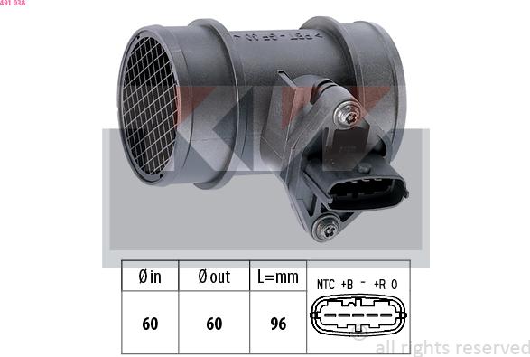 KW 491 038 - Air Mass Sensor autospares.lv