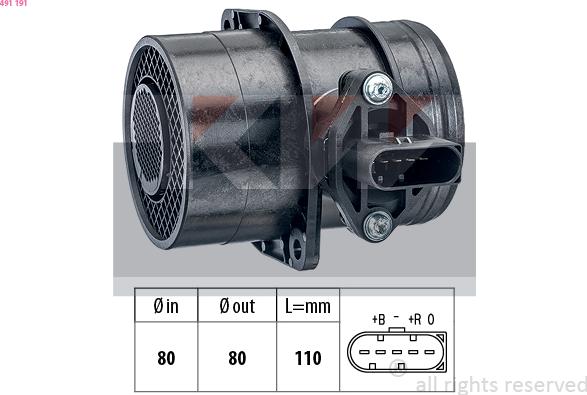 KW 491 191 - Air Mass Sensor autospares.lv