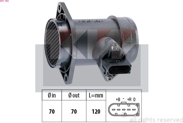 KW 491 192 - Air Mass Sensor autospares.lv