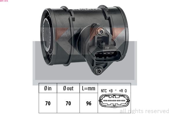 KW 491 315 - Air Mass Sensor autospares.lv