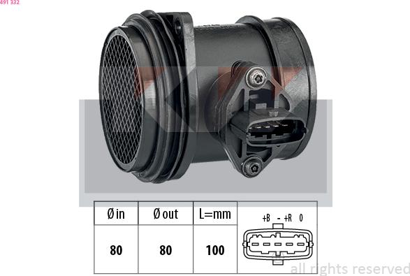 KW 491 332 - Air Mass Sensor autospares.lv