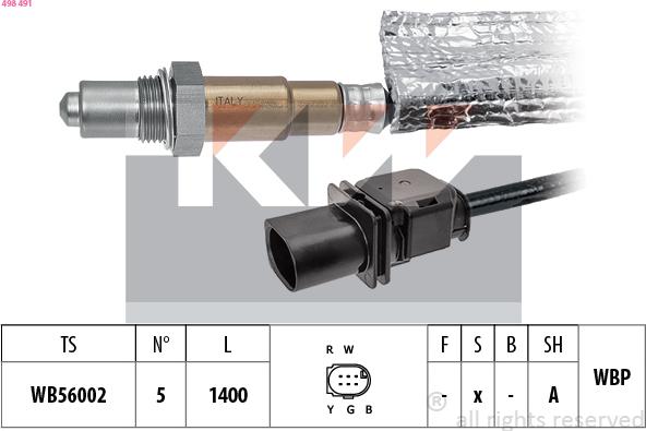 KW 498 491 - Lambda Sensor autospares.lv