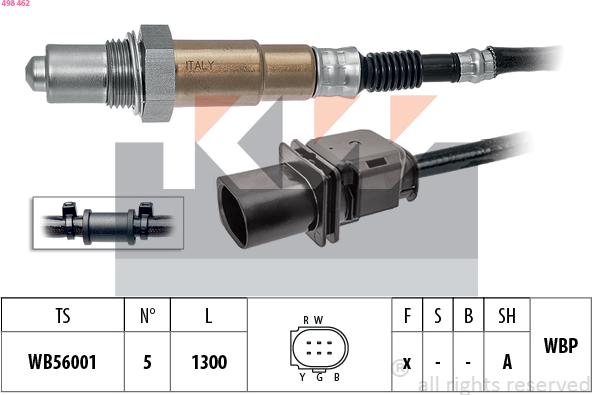 KW 498 462 - Lambda Sensor autospares.lv