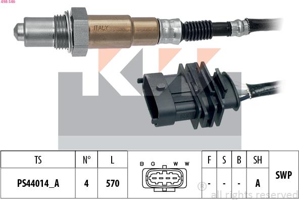 KW 498 546 - Lambda Sensor autospares.lv