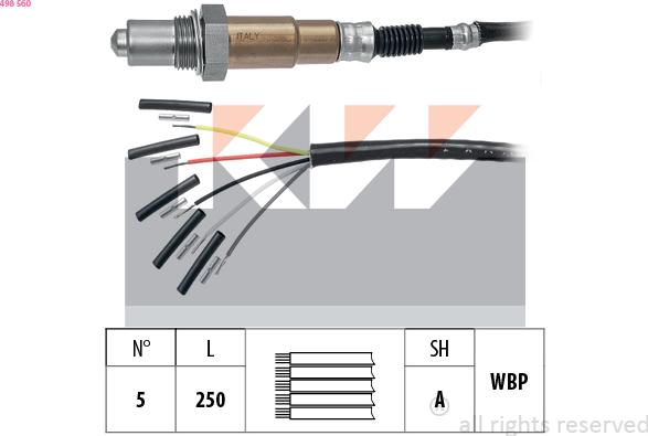 KW 498 560 - Lambda Sensor autospares.lv