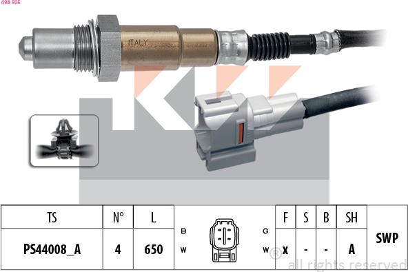 KW 498 505 - Lambda Sensor autospares.lv