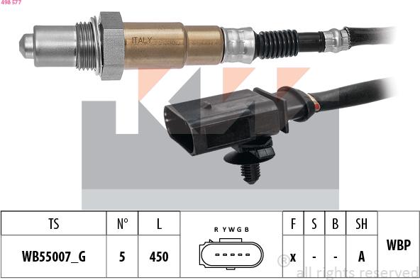 KW 498 577 - Lambda Sensor autospares.lv