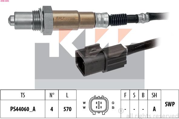 KW 498 605 - Lambda Sensor autospares.lv