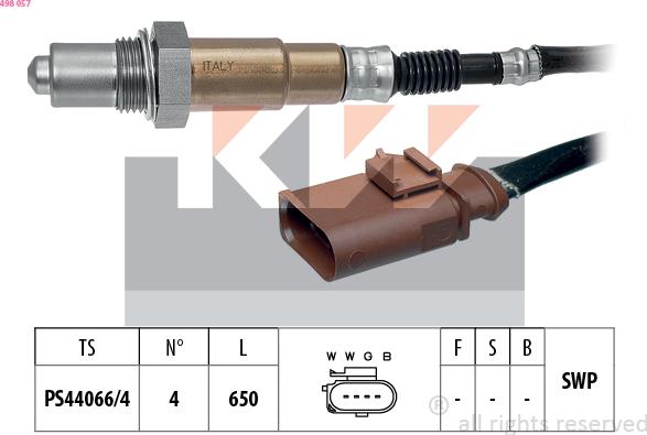 KW 498 057 - Lambda Sensor autospares.lv