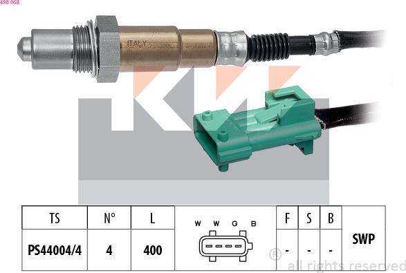 KW 498 068 - Lambda Sensor autospares.lv