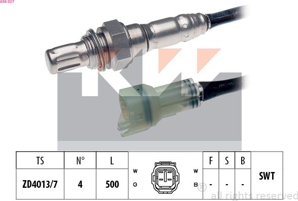 KW 498 037 - Lambda Sensor autospares.lv