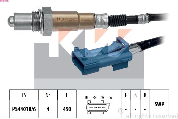 KW 498 078 - Lambda Sensor autospares.lv