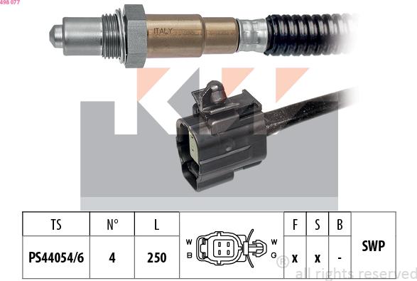 KW 498 077 - Lambda Sensor autospares.lv