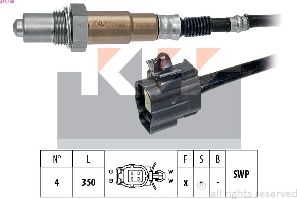 KW 498 100 - Lambda Sensor autospares.lv