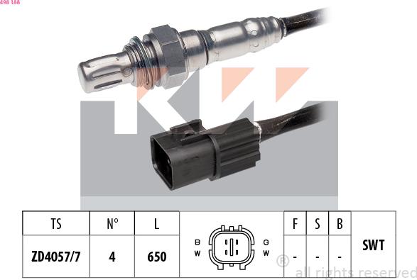 KW 498 188 - Lambda Sensor autospares.lv