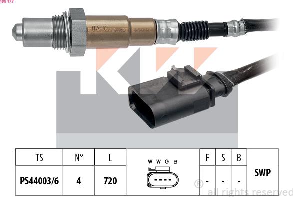 KW 498 173 - Lambda Sensor autospares.lv