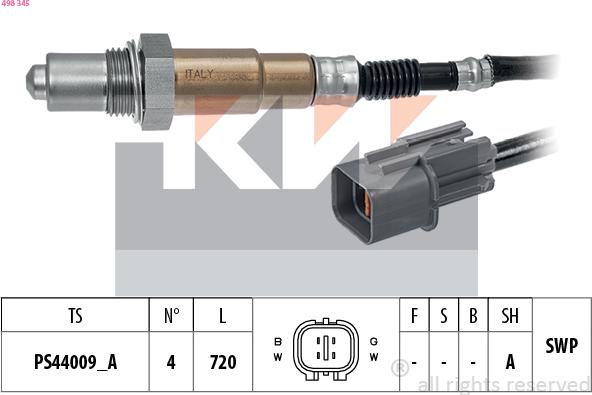 KW 498 345 - Lambda Sensor autospares.lv