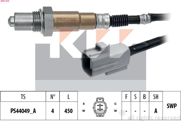 KW 498 356 - Lambda Sensor autospares.lv