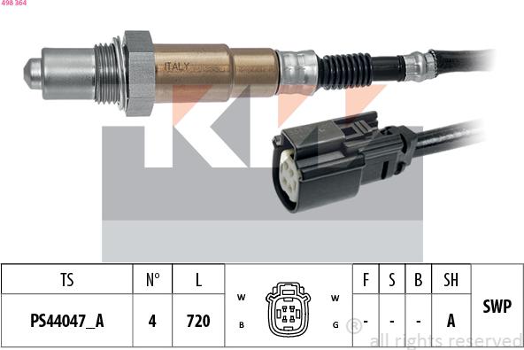 KW 498 364 - Lambda Sensor autospares.lv