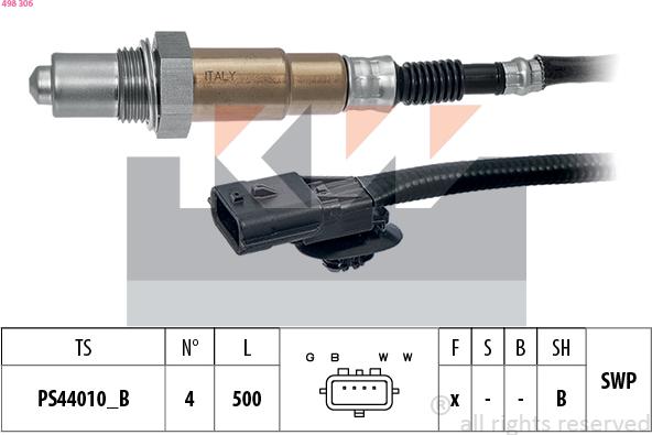 KW 498 306 - Lambda Sensor autospares.lv