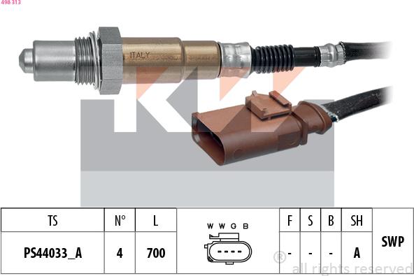 KW 498 313 - Lambda Sensor autospares.lv