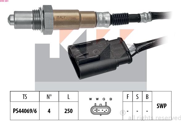 KW 498 381 - Lambda Sensor autospares.lv