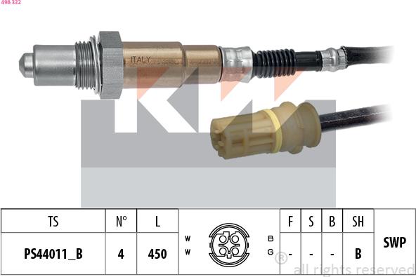 KW 498 332 - Lambda Sensor autospares.lv